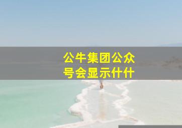 公牛集团公众号会显示什什