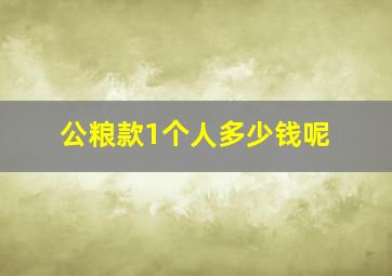 公粮款1个人多少钱呢