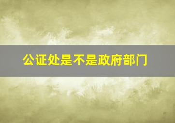 公证处是不是政府部门