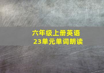 六年级上册英语23单元单词朗读