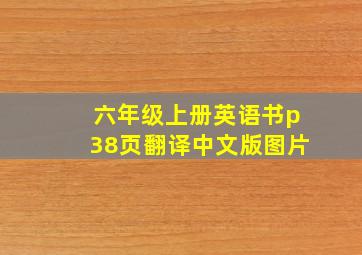 六年级上册英语书p38页翻译中文版图片