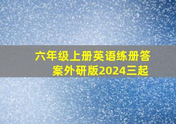 六年级上册英语练册答案外研版2024三起