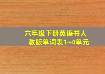 六年级下册英语书人教版单词表1~4单元