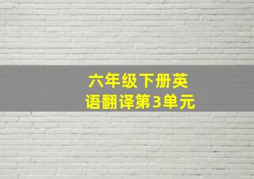 六年级下册英语翻译第3单元