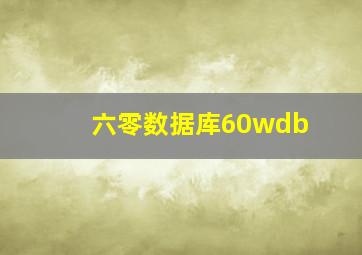 六零数据库60wdb