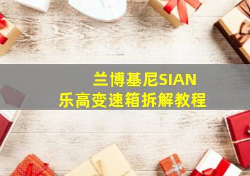 兰博基尼SIAN乐高变速箱拆解教程