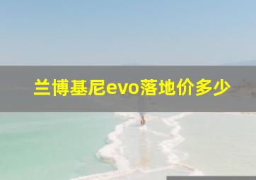 兰博基尼evo落地价多少