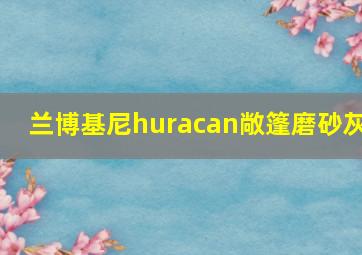 兰博基尼huracan敞篷磨砂灰