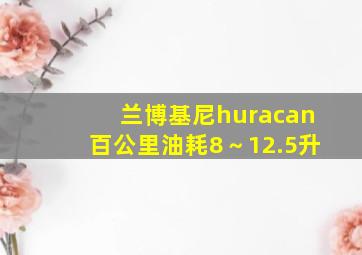 兰博基尼huracan百公里油耗8～12.5升