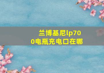 兰博基尼lp700电瓶充电口在哪