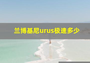 兰博基尼urus极速多少