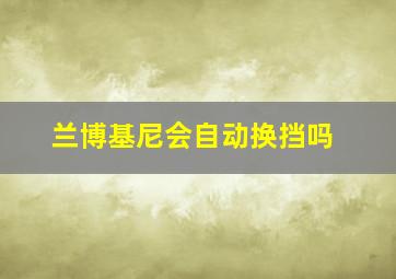 兰博基尼会自动换挡吗