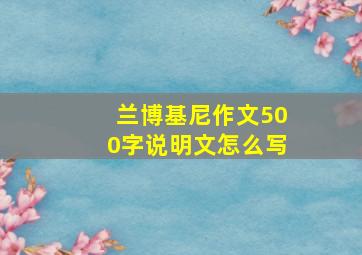 兰博基尼作文500字说明文怎么写