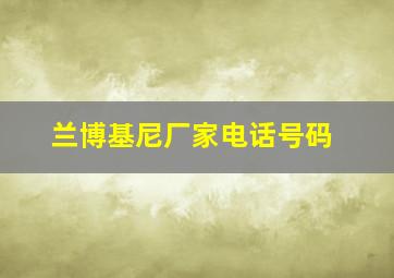 兰博基尼厂家电话号码