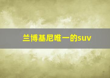 兰博基尼唯一的suv