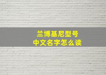 兰博基尼型号中文名字怎么读