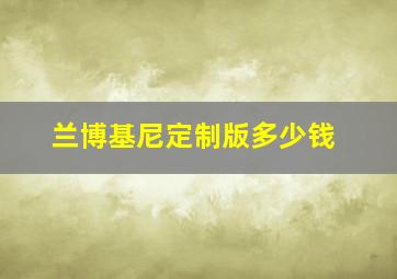 兰博基尼定制版多少钱