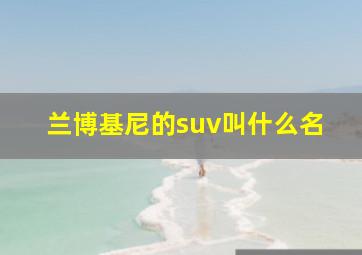 兰博基尼的suv叫什么名