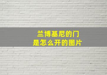 兰博基尼的门是怎么开的图片