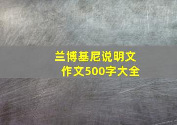 兰博基尼说明文作文500字大全