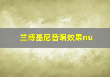 兰博基尼音响效果nu