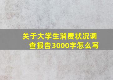 关于大学生消费状况调查报告3000字怎么写