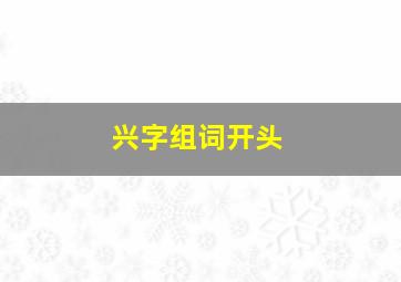 兴字组词开头