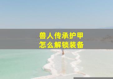 兽人传承护甲怎么解锁装备