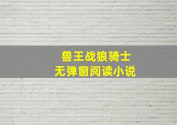 兽王战狼骑士无弹窗阅读小说