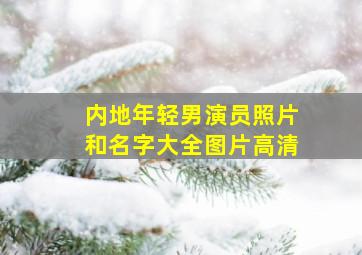 内地年轻男演员照片和名字大全图片高清