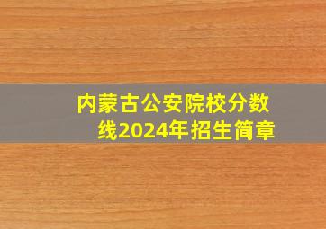 内蒙古公安院校分数线2024年招生简章