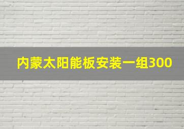 内蒙太阳能板安装一组300