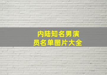 内陆知名男演员名单图片大全