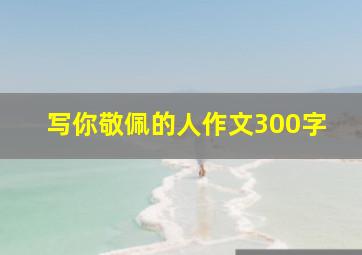 写你敬佩的人作文300字