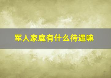 军人家庭有什么待遇嘛