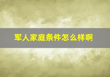 军人家庭条件怎么样啊