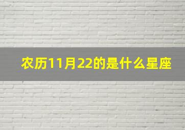 农历11月22的是什么星座