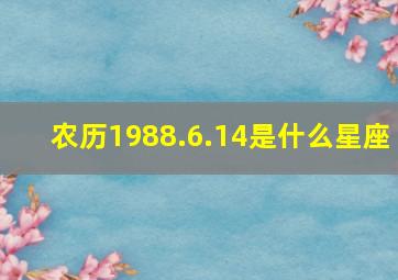 农历1988.6.14是什么星座