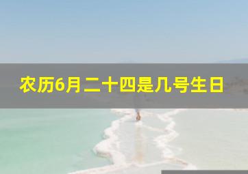 农历6月二十四是几号生日