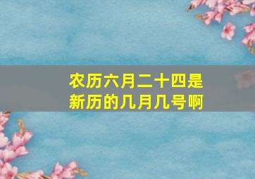 农历六月二十四是新历的几月几号啊