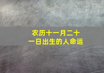 农历十一月二十一日出生的人命运