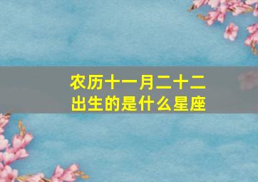 农历十一月二十二出生的是什么星座