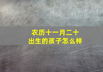 农历十一月二十出生的孩子怎么样