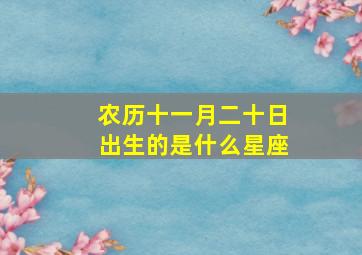 农历十一月二十日出生的是什么星座