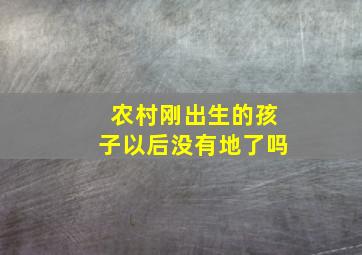 农村刚出生的孩子以后没有地了吗