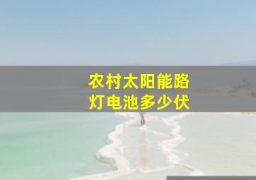 农村太阳能路灯电池多少伏