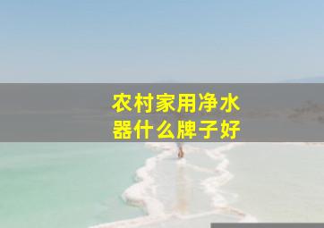 农村家用净水器什么牌子好