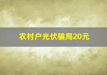 农村户光伏骗局20元