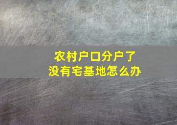 农村户口分户了没有宅基地怎么办