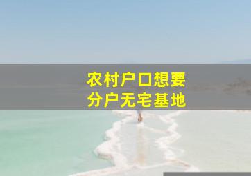 农村户口想要分户无宅基地